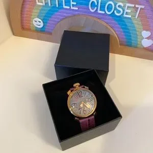 ?GaGa Milano Women\'s 40mm Purple Leather Band Rose Gold Plated Case Quartz MOP Gaga Milano | Accessories | Gaga Milano Womens 4mm Purple  main image 4